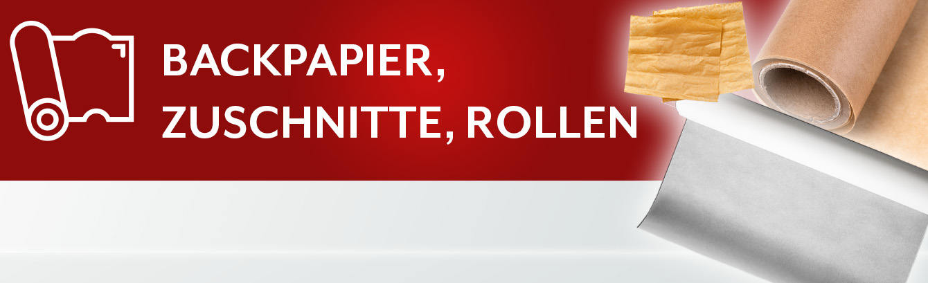 Backpapier, Zuschnitte, Rollen