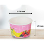 Preview: Eisbecher aus Hartpapier | 100ml | Ø70x45mm | Motiv „Früchte pink“ (50 Stk.)