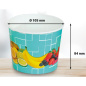 Preview: Eisbecher aus Hartpapier | 500ml | Ø105x84mm | Motiv „Früchte Türkis“ (45 Stk.)
