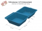Preview: Mehrweg Hamburgerboxen "ToGo" blau 157 x 157 x 84 mm (50 Stk.)
