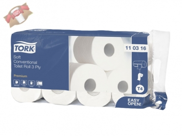 Toilettenpapier 3-lagig 18000 Blatt weiß 100% Zellstoff (9x8) (72 Rollen)