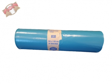 LDPE-Regenerat Müllsäcke 70 x 110 cm 55 my blau 120 ltr. auf Rolle (25 Stk.)