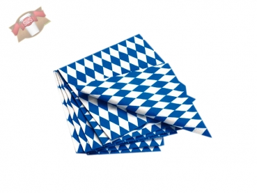 Servietten 33 x 33 cm 1-lagig 1/4 Falz blau weiß Raute (400 Stk)