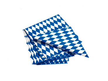 Servietten 33 x 33 cm 1-lagig 1/4 Falz blau weiß Raute (400 Stk)