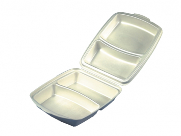 Menübox Transportbox 23x28 cm 2-geteilt beige (50 Stk.)