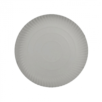 Runder Pappteller Frischfaser | Ø 24x2 cm | Weiß | Snack-/Kuchenteller (50 Stk.)