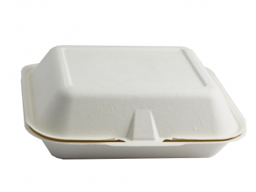 Menübox Lunchbox aus Zuckerrohr (Bagasse) 3-geteilt 240x200x80 mm (100 Stk.)