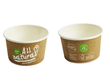 Eisbecher 230 ml "All natural zero plastic" 100% made of plants (45 Stk.)
