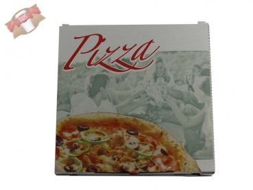 Pizzakarton Pizzabox aus Mikrowellpappe 300x300x30 mm Motivdruck (200 Stk.)