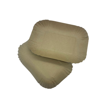 Pappschale eckig Frischfaser | 17,5x13x3 cm | Braun mit Fettbarriere (250 Stk.)