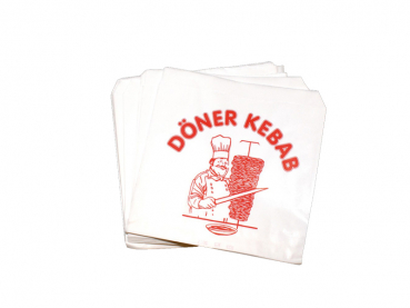 Dönertüten Döner Kebab Tüten Beutel 16x16 cm weiß (2800 Stk.)