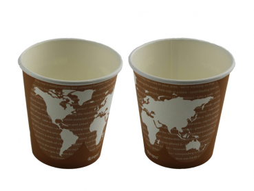 Bio-Coffee to go Becher PLA beschichtet Ø 90 mm 300 ml braun/Motiv (1000 Stk.)