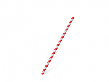 Papiertrinkhalm Spirale rot `JUMBO` Ø8mm x 25cm [100 St.]