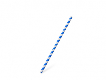 Papiertrinkhalm Spirale Blau `JUMBO` Ø8mm x 25cm [100 St.]