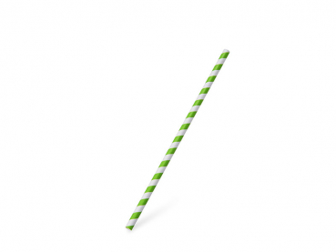 Papiertrinkhalm Spirale grün `JUMBO` Ø8mm x 25cm [100 St.]