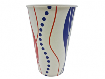 Pappbecher Spirale rot/blau 300 ml Ø 80 mm (100 Stk.)