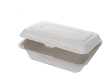 Lunchbox Menübox aus Zuckerrohr (Bagasse) ungeteilt 250x162 mm (50 Stk.)