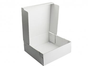 Preview: Tortenkarton weiß 28x28x10 cm Mikrowellpappe (100 Stk.)