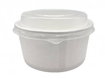 Salatschalen mit Deckel 650ml weiß 84 x Ø 139 mm Kraftkartonschalen (300 Stk.)