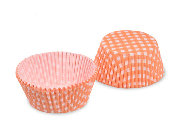 Gebäckkapseln Muffinförmchen Karo orange Ø 50x30 mm (40 Stk.)