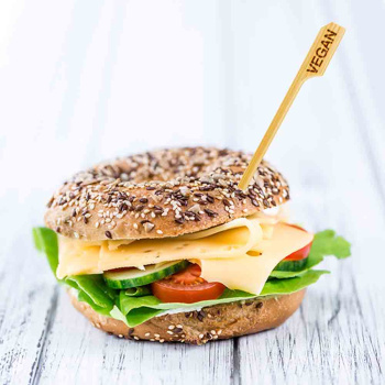 Preview: Bambus Food Marker Foodmarker "VEGAN" 9 cm (250 Stk.)