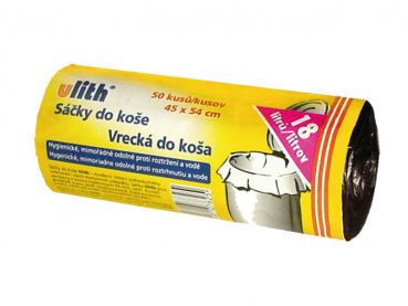 HDPE Abfallsäcke 45 x 54 cm 18 l schwarz Müllbeutel Gr. S auf Rolle (50 Stk.)