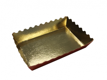 Gebäckschalen Plätzchenschalen Weihnachtsgebäck  rot/gold 148 x 123 x 30 mm (500 Stk.)