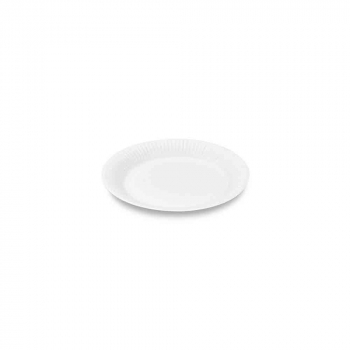Weißer Pappteller | Frischfaser | Ø 15 cm | Rund | Kuchenteller (100 Stk.)