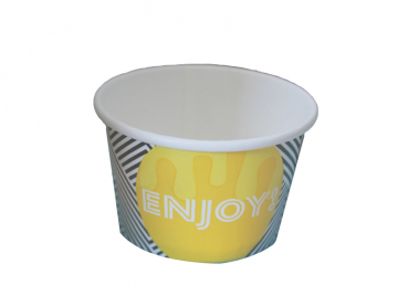 Eisbecher Hartpapierbecher 4 oz 100 / 120 ml "ENJOY" (50 Stk.)