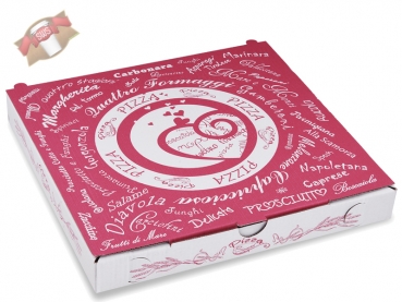 Pizzakarton Motiv "Pizzabelag" 24x24x3 cm Pizzaschachtel Pizzabox (100 Stk.)