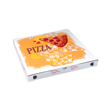 Pizzakarton aus Mikrowellpappe 34x34x3 cm weiß (100 Stk.)