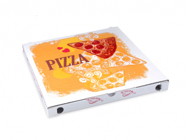 Pizzakarton aus Mikrowellpappe 34x34x3 cm weiß (100 Stk.)