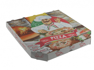 Pizzakarton Pizza Karton Pizzabox to go 30x30x3 cm Pizzakarton Motivdruck (100 Stk.)