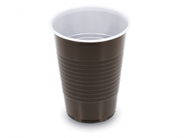 Kaffeebecher Becher braun-weiß 180 ml PP Ø 70 x H 86 mm (100 Stk.)