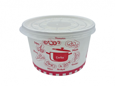 Soup to Go Pappbecher "Soups" Motiv 450 ml 70 x Ø 110 mm mit Deckel (500 Stk.)