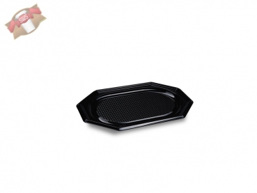 Catering-Platte (rPET) oval schwarz 35 x 24,7 cm (200 St.)