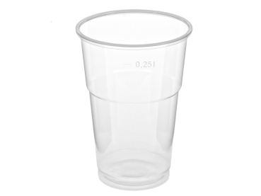 Trinkbecher Becher 0,25 l Ø 78 mm klar PP (50 Stk.)