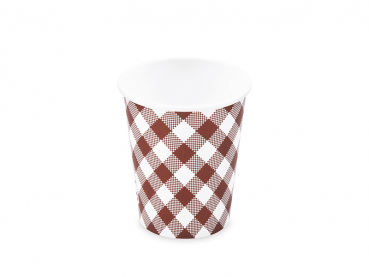 Kaffeebecher Coffee to go Pappbecher Becher 280 ml Größe M KARO (50 Stk.)