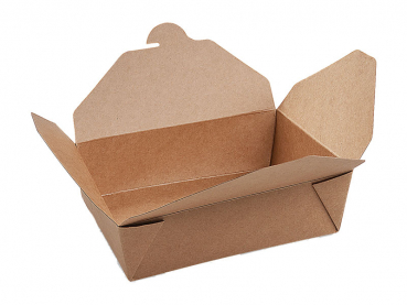 Faltbox Food box | FSC Mix/PE | fettdicht kraft M | 151x120x50 mm | 1000 ml | braun (50 Stück)