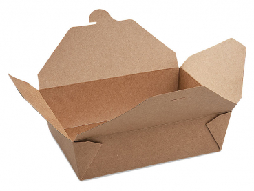 Faltbox Food box FSC Mix/PE fettdicht kraft L 195x140x65 mm 1800 ml (50 Stk.)