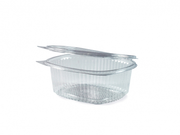 Feinkostbecher oval klar mit Deckel 2000 ml PET (50 Stk.)