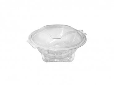 Klappschale Salatschale Rundbecher mit Deckel PET 600 ml (50 Stk.)