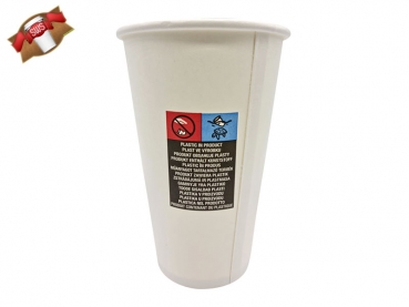 Pappbecher Kaffeebecher Hartpapierbecher 500 ml weiß (10 Stk.)