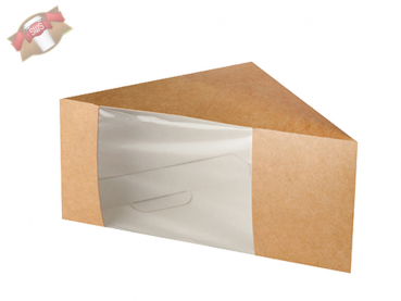 500 Sandwichboxen Pappe mit Sichtfenster 123x123x82 mm für 3 Scheiben biologisch abbaubar. (500 Stk.)