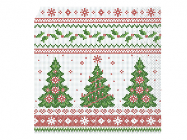 Servietten 3-lagig 33x33 cm Weihnachtsmotiv Gina rot-grün (600 Stk.)