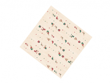 Weihnachtstischdecke aus Linclass 80x80 cm Tischdecke Motiv Grace beige-rot-grün (60 Stk.)