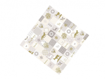 Weihnachtstischdecke aus Linclass 80x80 cm Tischdecke Motiv Pepe beige-gold (60 Stk.)