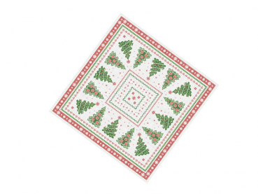 Weihnachtstischdecke aus Linclass 80x80 cm Tischdecke Motiv Gina rot-grün (60 Stk.)