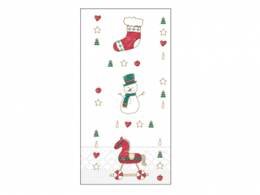 Servietten 1/8 Falz 3-lagig 33x33 cm Weihnachtsmotiv Grace beige-rot-grün (600 Stk.)