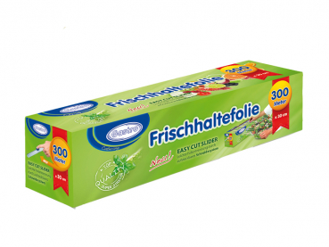 Frischhaltefolie im Spenderkarton mit Easy Cut Slider 30 cm x 300 m (1 Rolle)